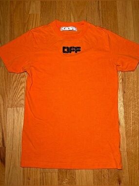 Off-White Orange Black Spellout Tshirt